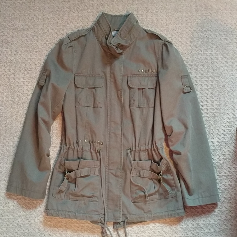 Black Rivet Green Army Jacket -NWOT